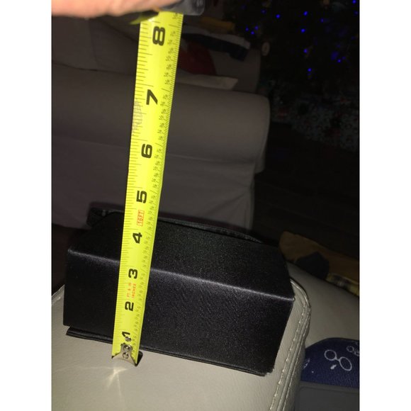 Little Mini Black Purse with Dainty Rhinestone Accent across Bottom of Front Fla - Picture 5 of 11